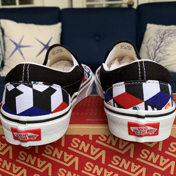 VANS CLASSIC SLIP ON CHECKER CUBE MULTI/TRWHT MENS - Picture 14 of 16